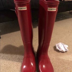 Hunter Red rain boots